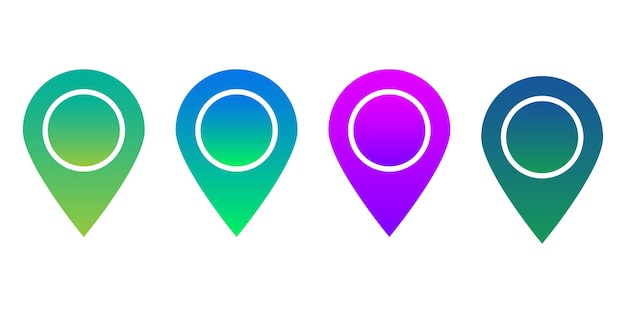 Set colorful map pointer location pin icon marker vector illustration