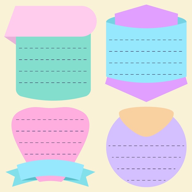 Set of colorful modeling empty labels The cute style element for many purposes