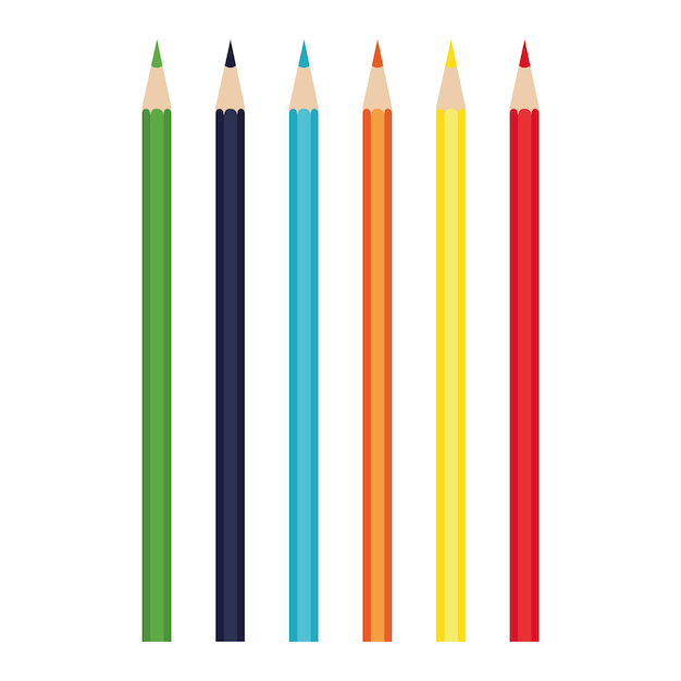 Set Of Colorful Pencils.