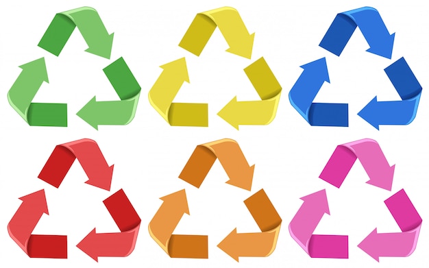 Set of colorful recycle icons