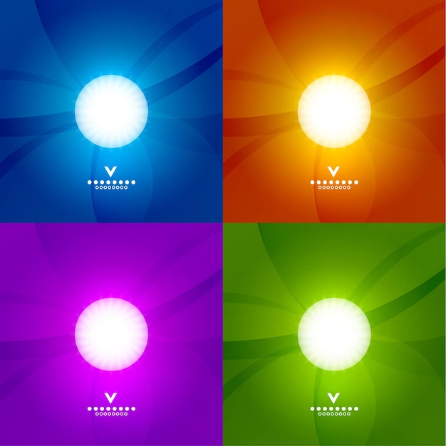 Set of colorful shiny design templates