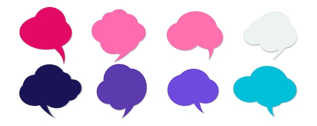 Set of colorful speech bubbles