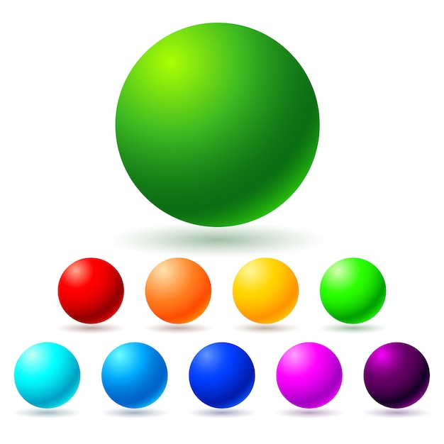 Set of colorful sphere balls