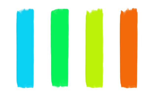 set of colorful vector brush strokes