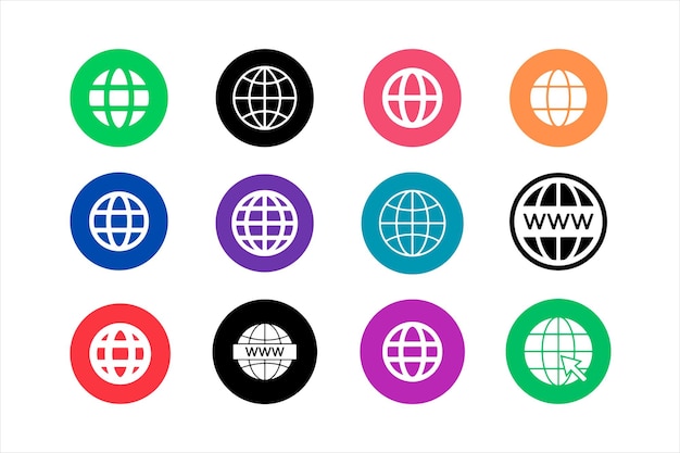 Set of colorful web sign icons illustration vector