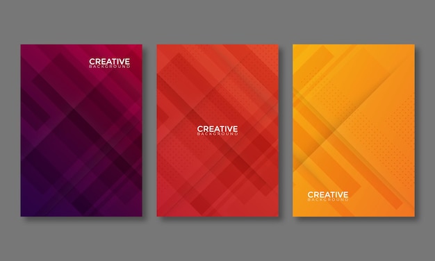 Set of colourful modern abstract geometric background for your cover design template