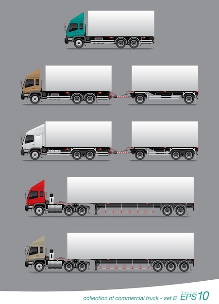 Set of Commercial Cargo Truck