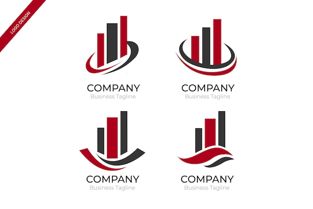 Set of company logo red black collection