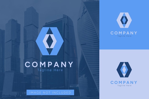 Vector set of company logo vector design templates with different color styles