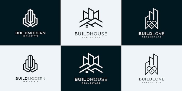 Set of construction , builder , building logo design inspiration.