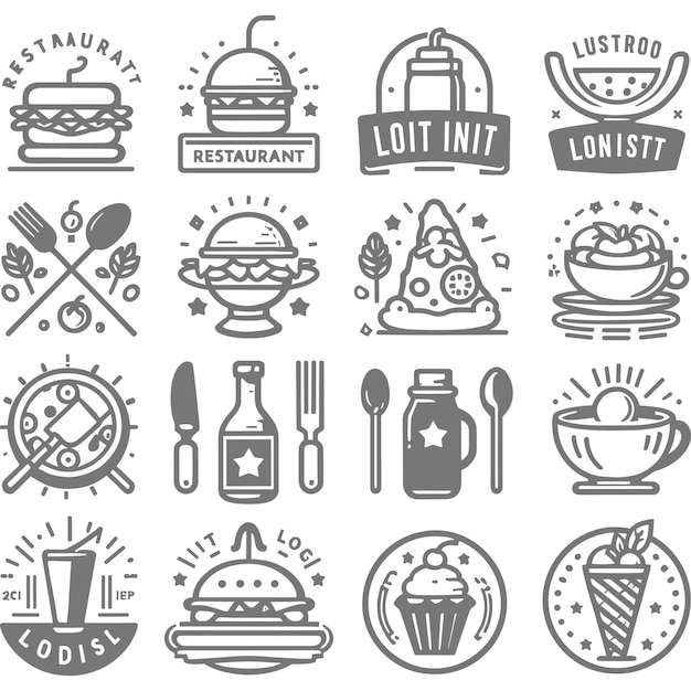 Set of cooking Icons Simple line art style icons pack Vector illustration