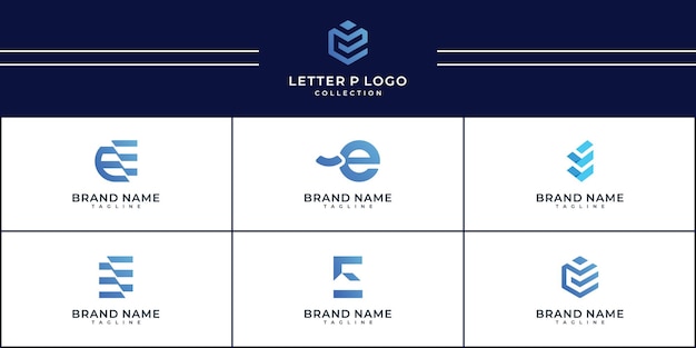 Vector set of corporate letter e logo design vector