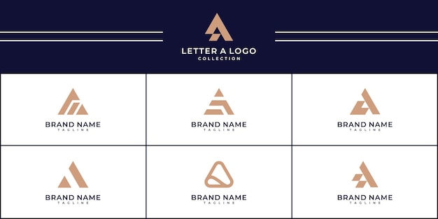 Set of corporate letter A logo design vector