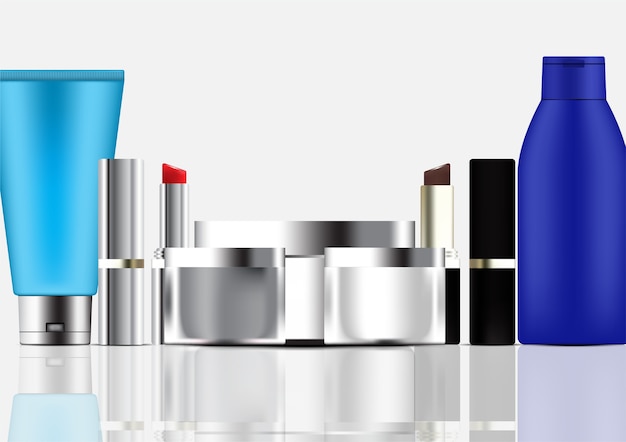 Set of cosmetic product template