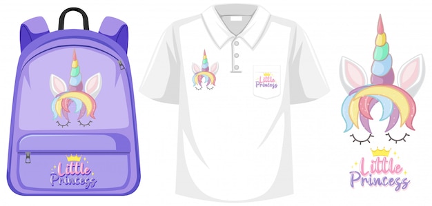 Set of costume with unicorn logo