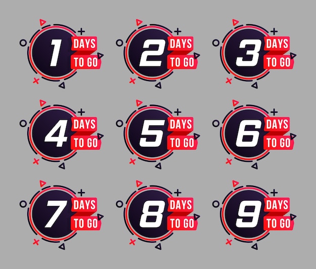 Set of countdown designs