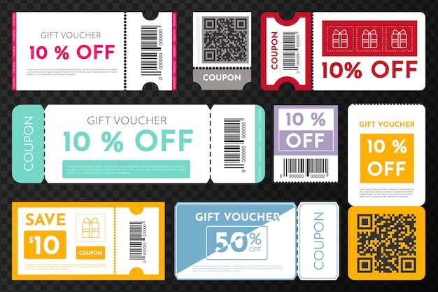 Set of coupon promotion sale coupon fashion ticket card big sale and super sale coupon discount