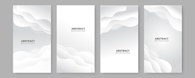 set of cover with Abstract white geometric shapes