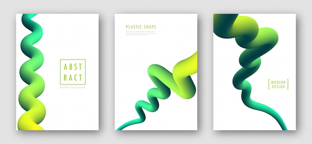 Set of covers with abstract fluid gradient shapes