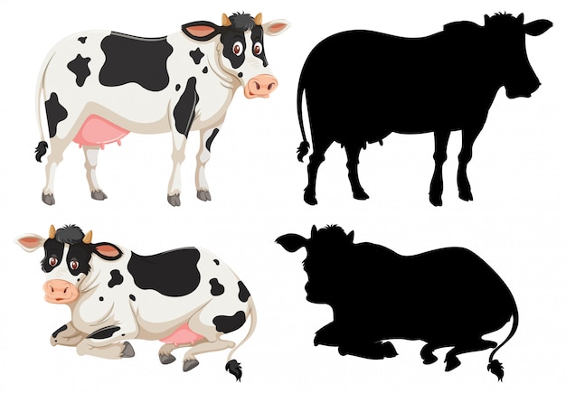 Set of cow character