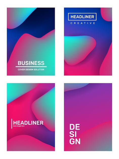  set of creative abstract template composition. business illustration abstraction