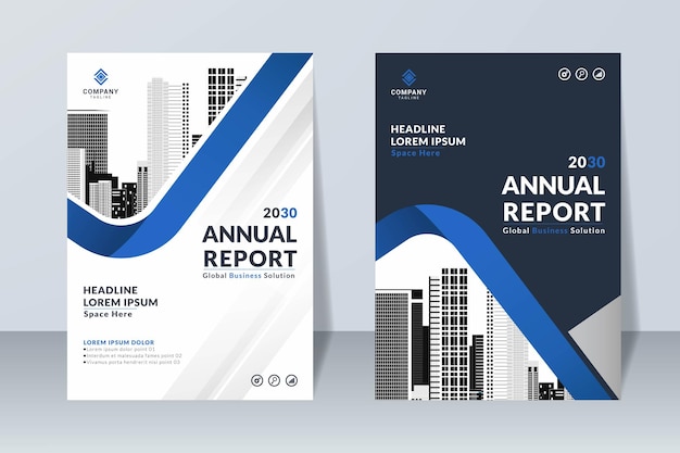 Set of creative annual report design template