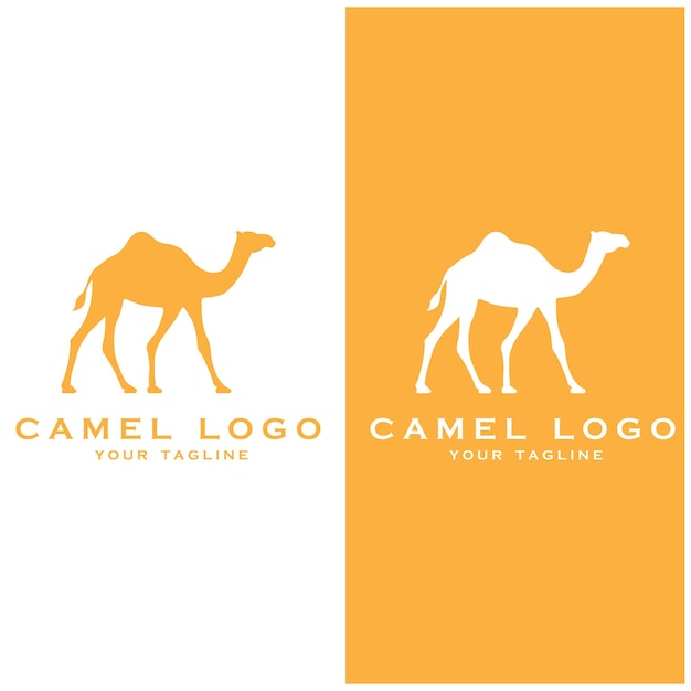 set of creative camel logo with slogan template