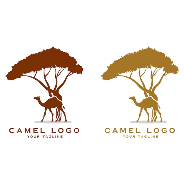 set of creative camel logo with slogan template