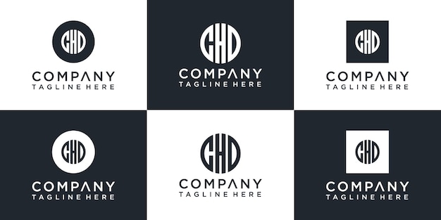 Set of creative circle monogram  logo design