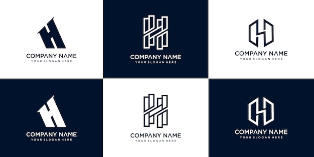 set of creative h letter vector logo design template premium