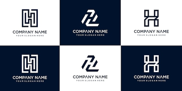 set of creative h letter vector logo design template premium