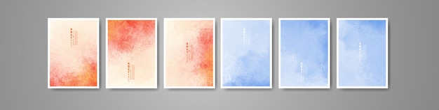 Set of creative hand painted abstract watercolor background. Design for your cover, date, postcard,