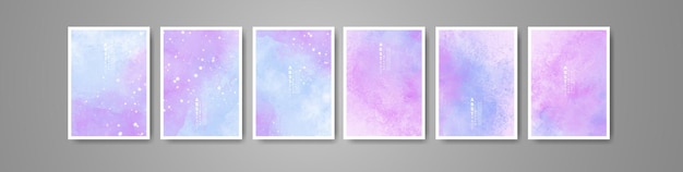 Set of creative hand painted abstract watercolor background. Design for your cover, date, postcard,