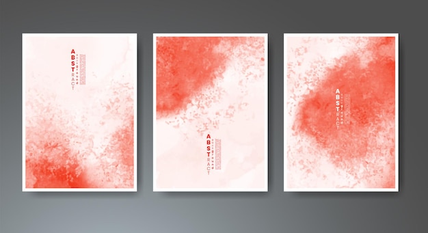 Set of creative hand painted abstract watercolor background Design for your cover date postcard