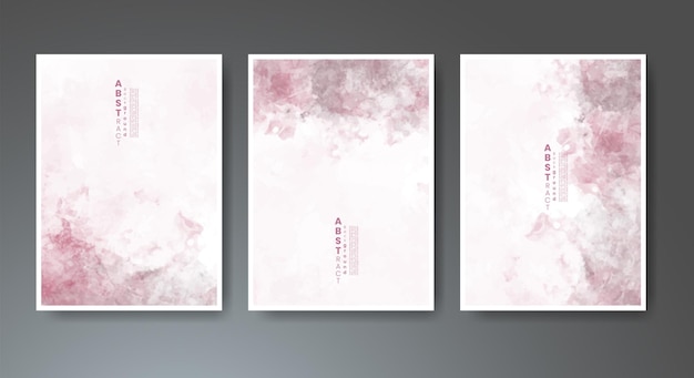 Set of creative hand painted abstract watercolor background Design for your cover date postcard