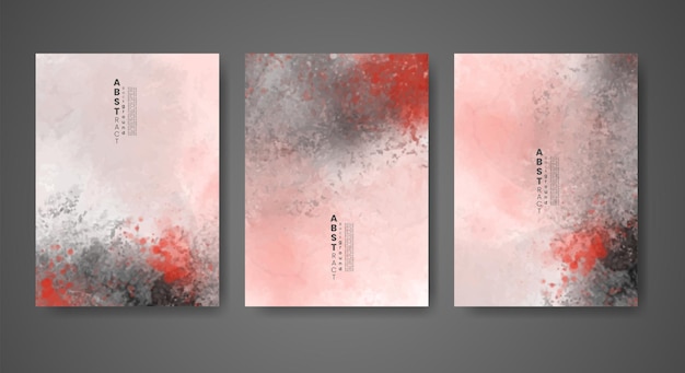 Set of creative hand painted abstract watercolor background Design for your cover date postcard