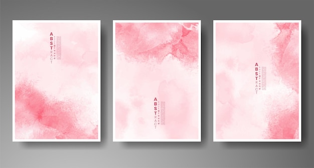 Set of creative hand painted abstract watercolor background Design for your cover date postcard