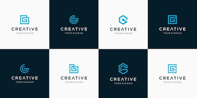 Set of creative letter G logo template