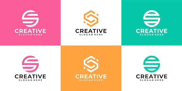 Set of creative letter s logo icon vector design