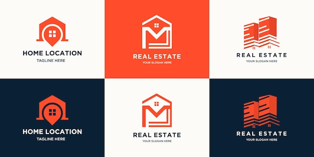 Set of creative modern real estate logo