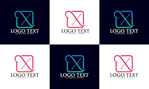 Set of creative monogram letter x logos. letter x logo vector design