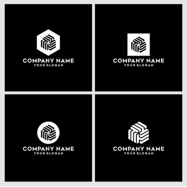 Set of creative monogram logo design