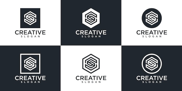 Set of creative monogram logo design