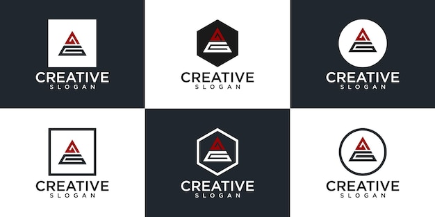 Set of creative monogram logo design