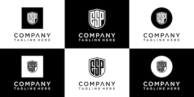 set of creative monogram logo design