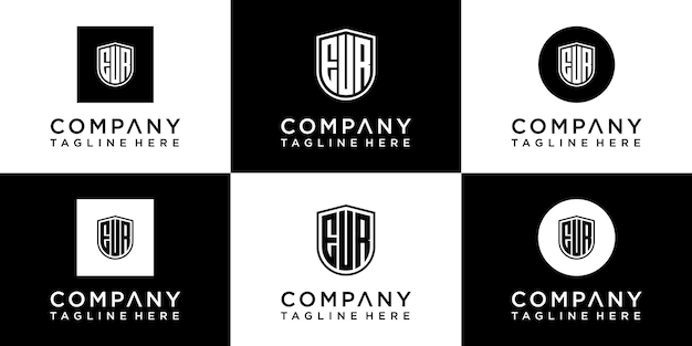 set of creative monogram logo design