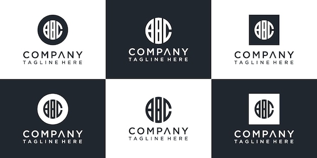 set of creative monogram logo