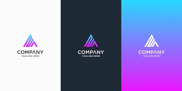 Set of creative na letter logo design template premium