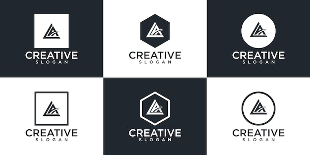 Set of creative triangle monogram logo design