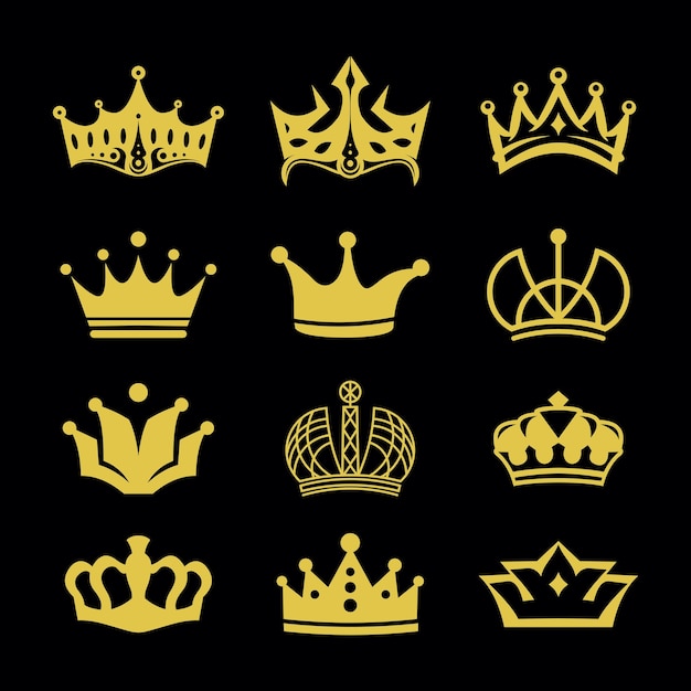 Set of crown logo vector design template